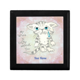Empty World Sad Cat  Gift Box