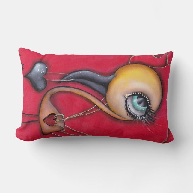 Empty Yellow Flamingo Lumbar Pillow (Front)