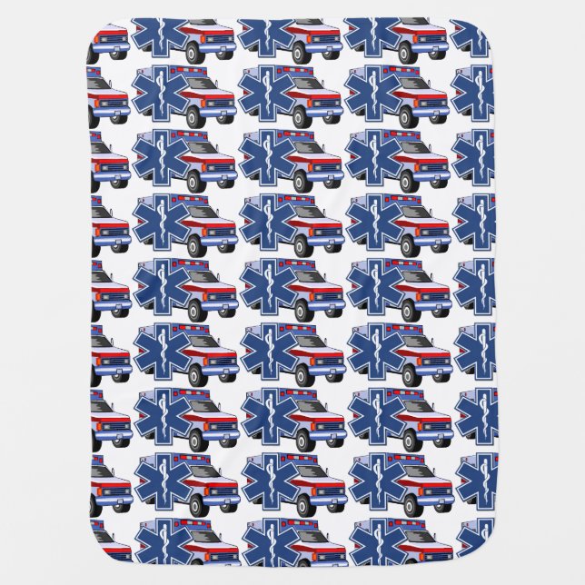EMS Ambulance Baby Blanket (Front)