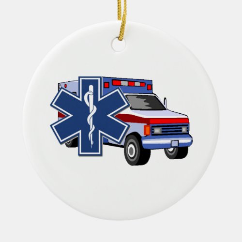 EMS Ambulance Ceramic Ornament