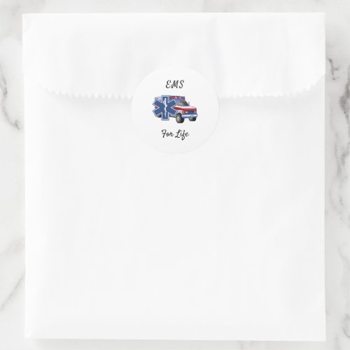 EMS Ambulance    Classic Round Sticker