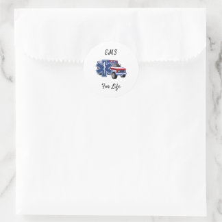 EMS Ambulance Classic Round Sticker