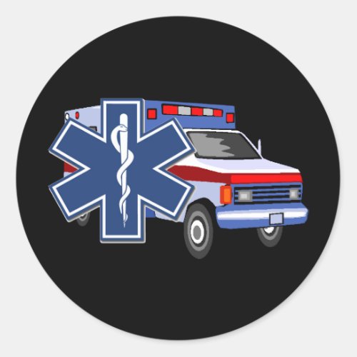 EMS Ambulance Classic Round Sticker