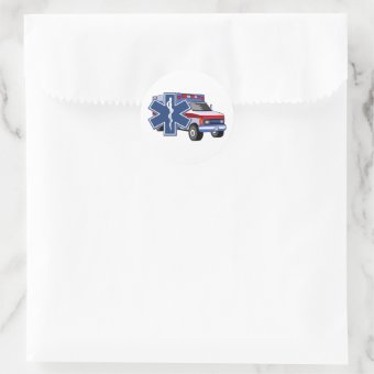 EMS Ambulance Classic Round Sticker | Zazzle