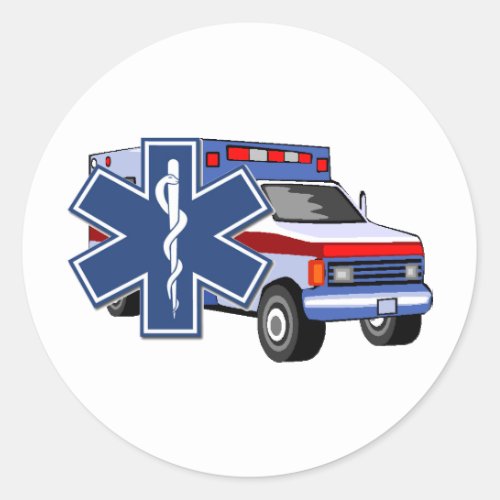 EMS Ambulance Classic Round Sticker