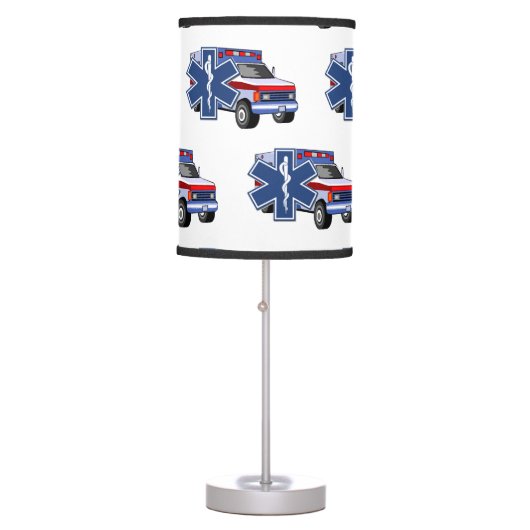 EMS Ambulance EMT Paramedic Rescue Lights Table Lamp (Front)