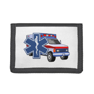 EMS Ambulance For EMT and Paramedics Trifold Wallet