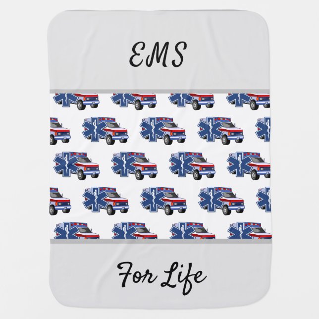 EMS Ambulance For Life   Baby Blanket (Front)