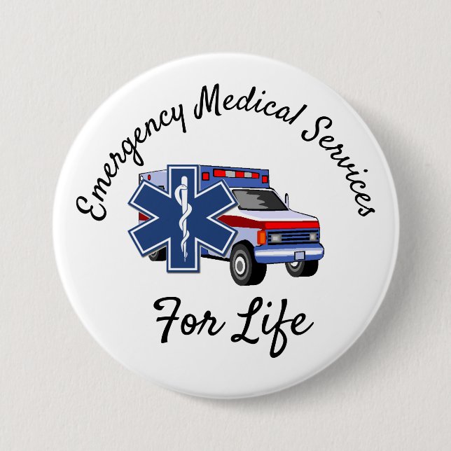EMS Ambulance For Life   Button (Front)