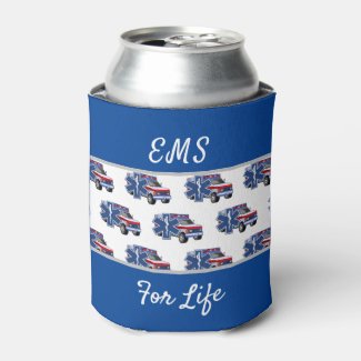 EMS Ambulance For Life Can Koozies