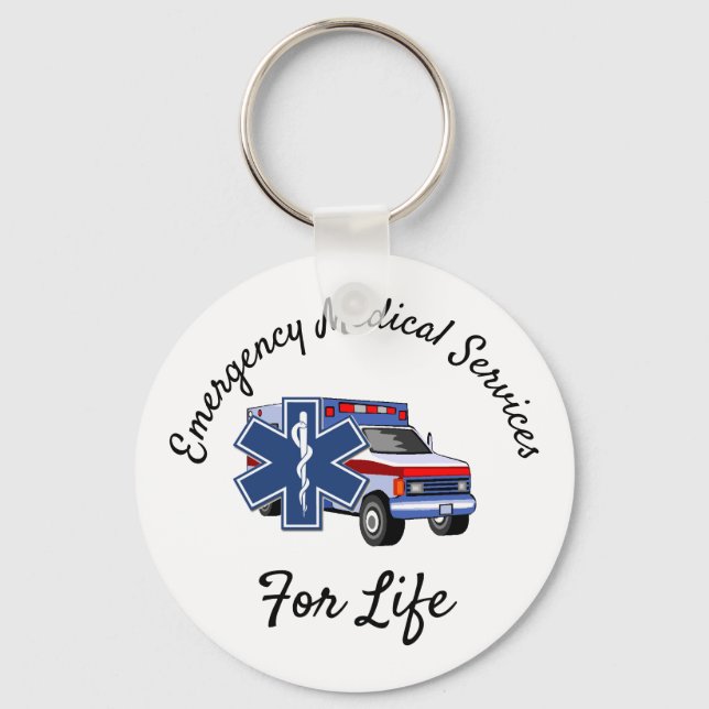 EMS Ambulance For Life    Keychain (Front)