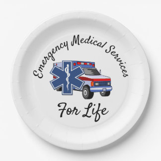 EMS Ambulance For Life Paper Plates