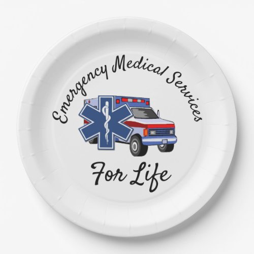 EMS Ambulance For Life     Paper Plates