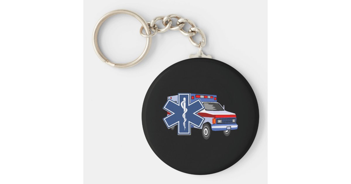 EMS Ambulance Keychain Zazzle