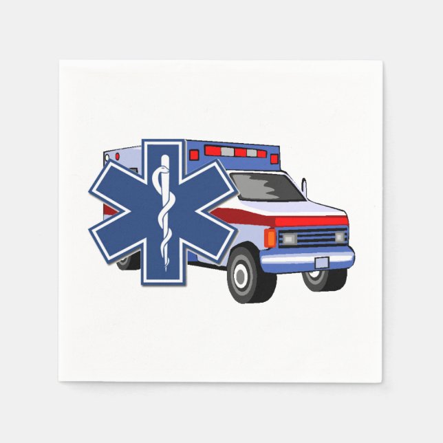 EMS Ambulance Paper Napkins (Front)