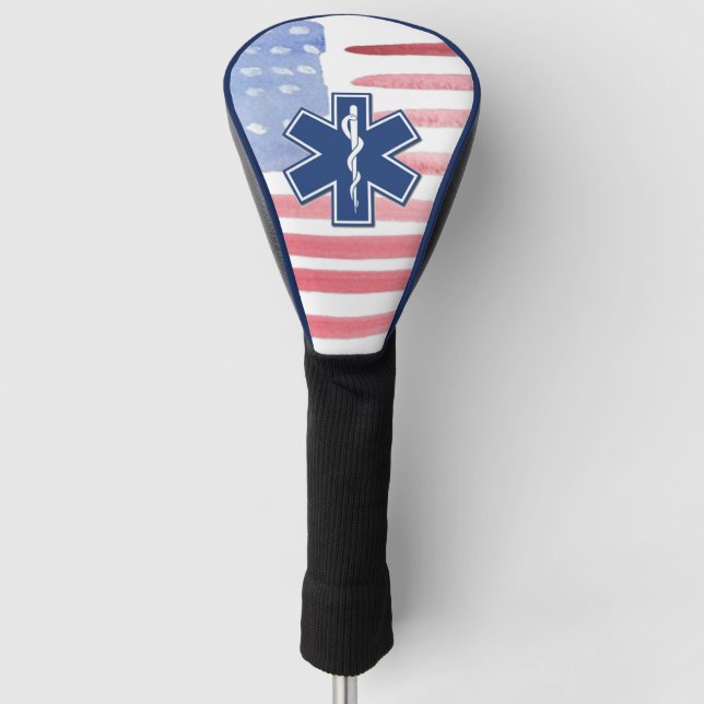 EMS Ambulance Patriotic   Golf Head Cover (Front)