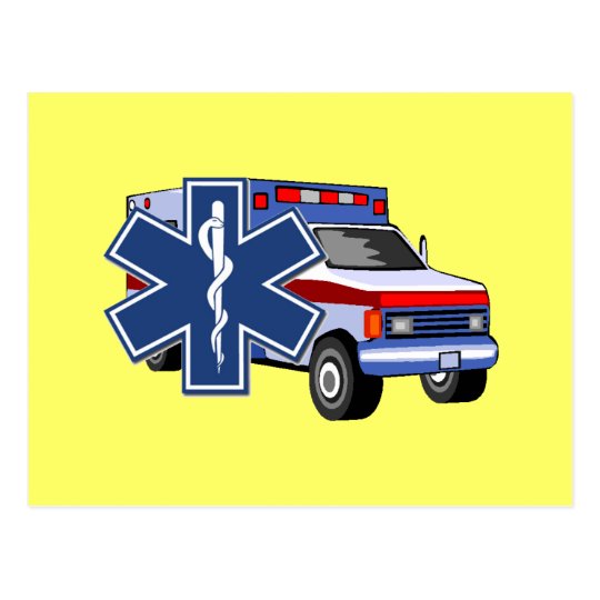 EMS Ambulance Postcard