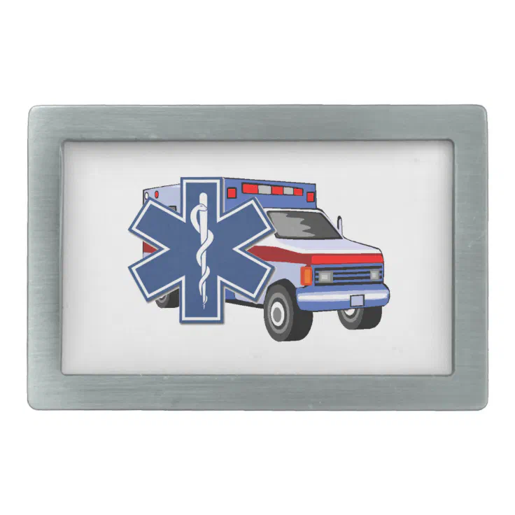 EMS Ambulance Rectangular Belt Buckle | Zazzle