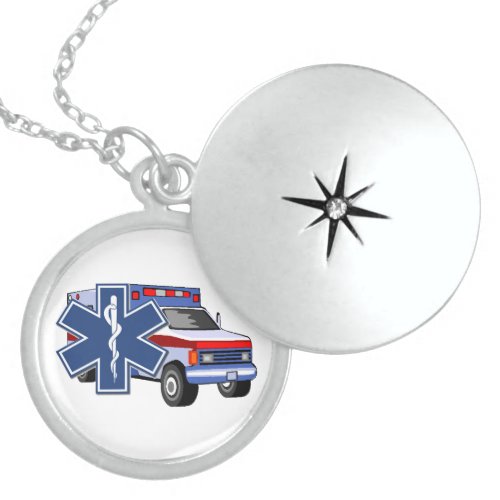 EMS Ambulance Sterling Silver Necklace