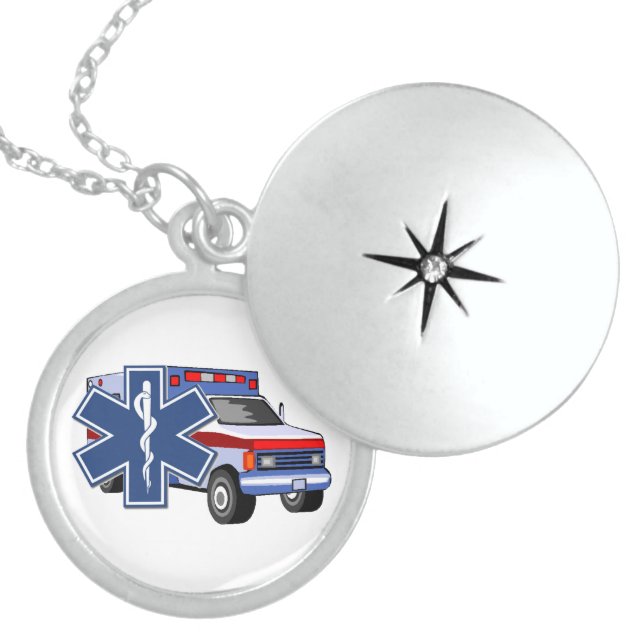 EMS Ambulance Sterling Silver Necklace (Front)