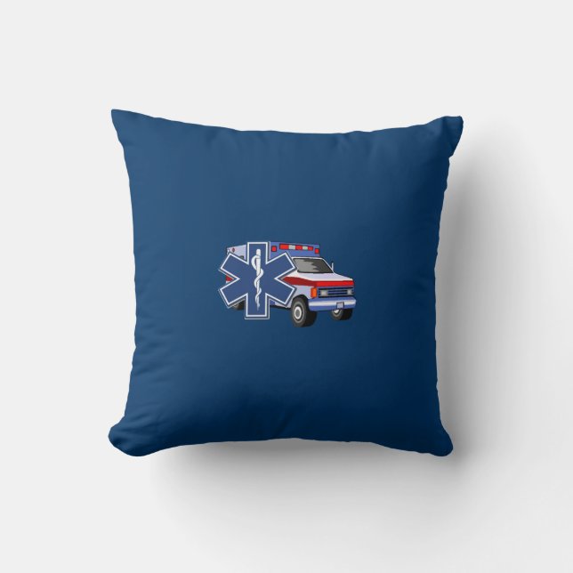 EMS Ambulance Throw Pillow (Front)