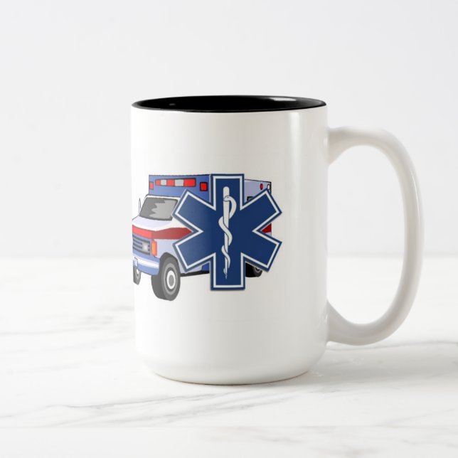 EMS Ambulance Two-Tone Coffee Mug (Right)