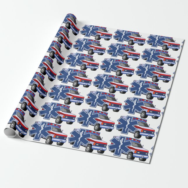EMS Ambulance Wrapping Paper (Unrolled)