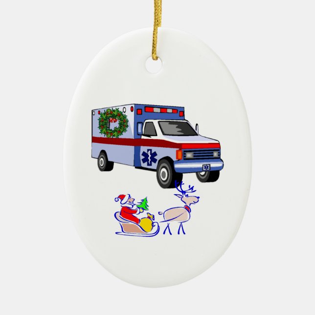 EMS Christmas Gifts Ceramic Ornament (Front)