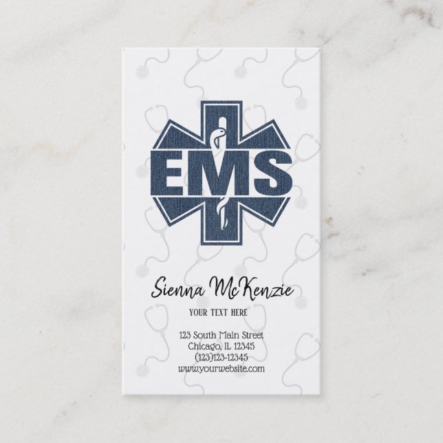 EMS Denim texture Business Card (Front)