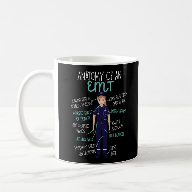 EMS Emergency Anatomy Of An Emt Coffee Mug (Left)
