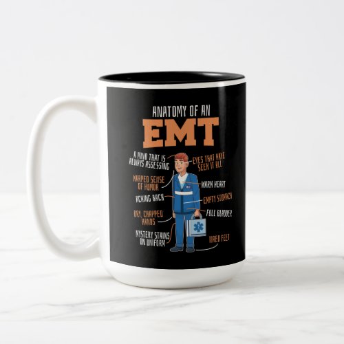 EMS Emergency Anatomy Of An EMT Two_Tone Coffee Mug