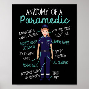 Paramedic EMT First Responder Thank you Gift Star of Life Symbol Word Cloud  | Poster