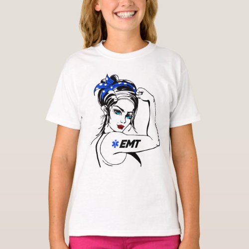 EMS Emergency EMT Rosie The Riveter T_Shirt