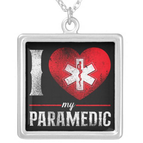 EMS Emergency I Love My Paramedic Silver Plated Necklace