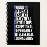 EMS Emergency Paramedic Word Cloud Planner<br><div class="desc">This funny amr first responder design shows "proud accurate resilient analytical meticulous exceptional dependable". Perfect for emergency medical technician,  EMT or paramedic Student who loves the emergency medical services and the medical response.</div>