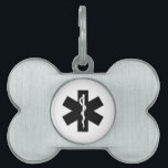 EMS Emergency Theme Pet Tag<br><div class="desc">EMT and Paramedic gift ideas with healthcare and EMS star of life theme logos. Personalized tote bags, apparel, coffee mugs and EMS shirts perfect for rescue squad or home.</div>