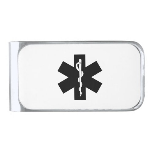 EMS EMT and Paramedic Gifts Silver Finish Money Clip