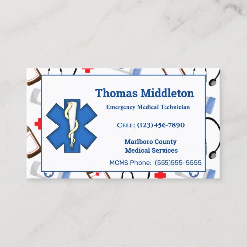 EMS  EMT Contact   Calling Card