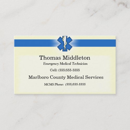 EMS / EMT Contact Card Business Card Template
