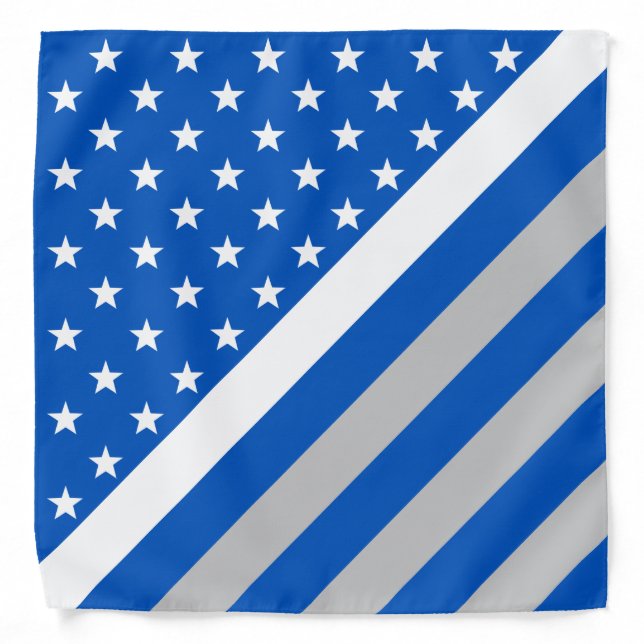EMS EMT EMR Thin White Line American Flag Bandana (Front)