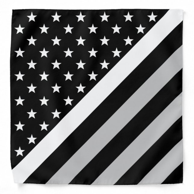 EMS EMT EMR Thin White Line American Flag Bandana (Front)