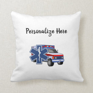 EMS EMT Paramedic Ambulance Throw Pillow