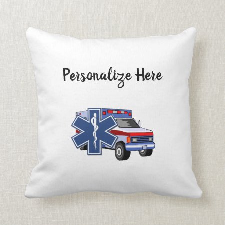 Ems Emt Paramedic Ambulance Throw Pillow