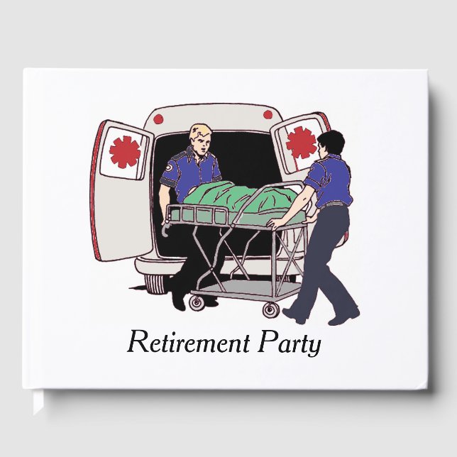EMS EMT Paramedic Emergency Services Retirement Guest Book (Front)