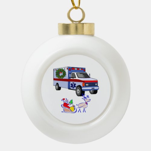 EMS EMT Paramedic Holidays Ceramic Ball Christmas Ornament