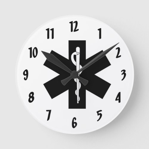 EMS EMT Paramedic Rescue Star Round Clock