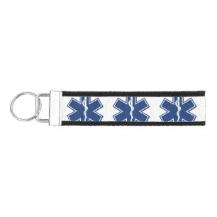 EMS EMT PARAMEDIC Star of Life Logo Wrist Keychain