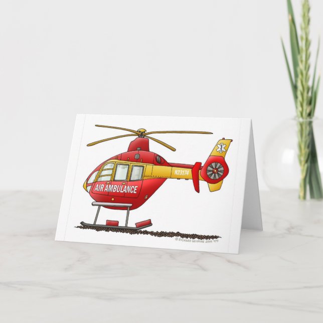 EMS EMT Rescue Medical Helicopter Ambulance Card (Front)