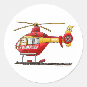 EMS EMT Rescue Medical Helicopter Ambulance Classic Round Sticker