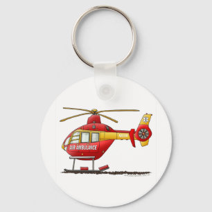 EMS EMT Rescue Medical Helicopter Ambulance Keychain